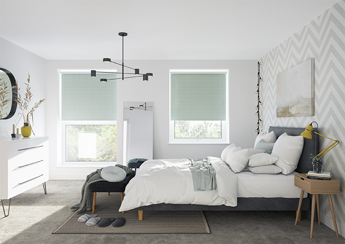 Leaf Tile, Blue Opal - Twist&Fit Roller Blind - Image 8
